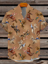 Westliches Hemd mit Jeans druck Kurzarm für Männer